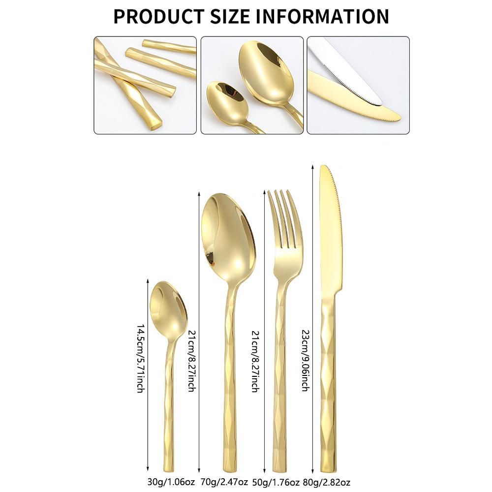 4Pcs Silver Stainless Steel Dinner Cutlery Set Knife Fork Spoon Dinnerware Mirror Tableware Set Wedding Birthday Silverware