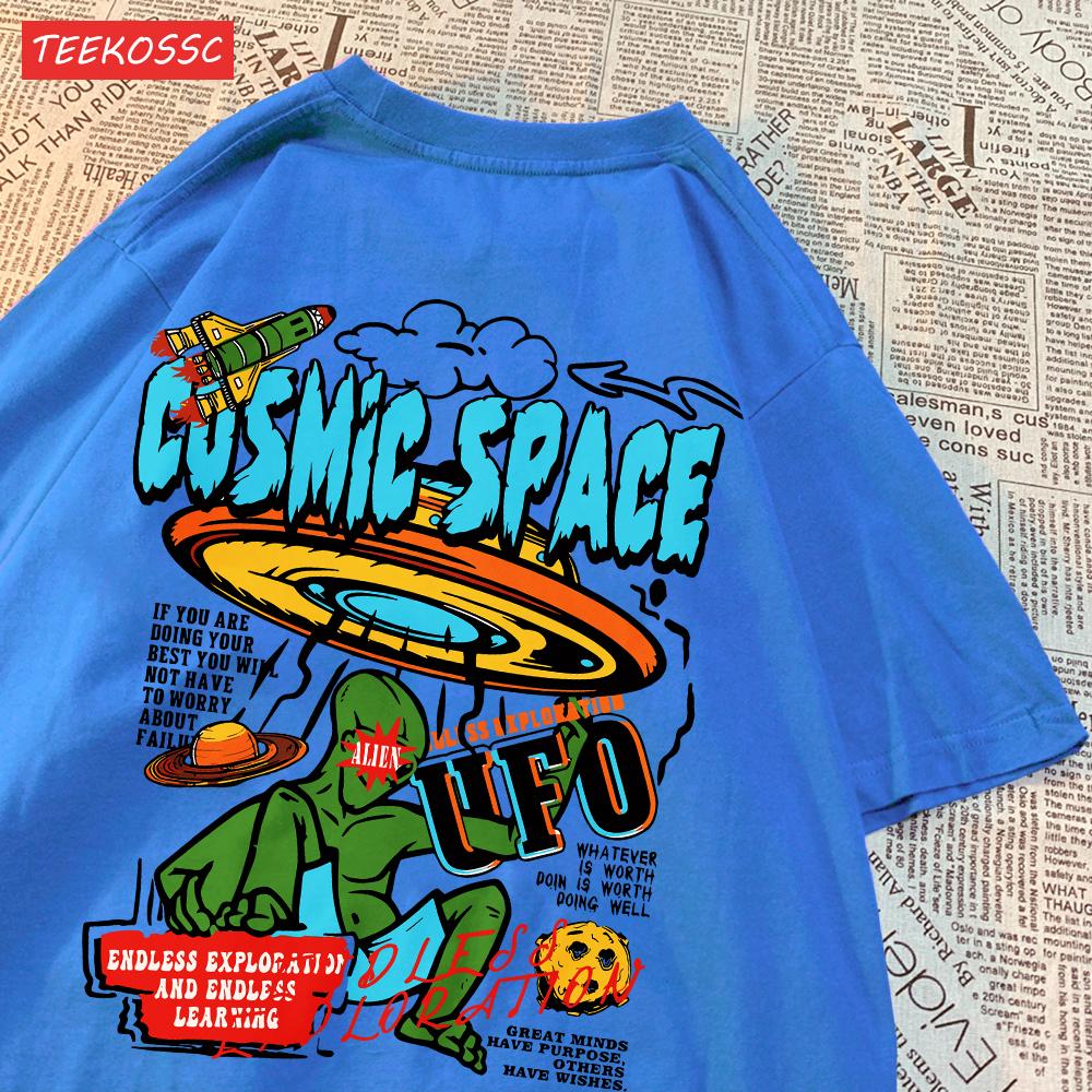 

Модные хлопковые женские футболки с принтом букв НЛО и пришельцев, короткие рукава, о-образный вырез, свободные дышащие топы, летняя женская одежда L