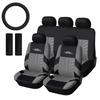 Universal Car Seat Cover Set Front Rear Seat Cushions with Steering Wheel Cover