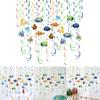 Vibrant Sea Hangings Party Decors Spiral Fish Pendant Dangling Swirls Elegant Ceiling Hangings Streamers Ornament