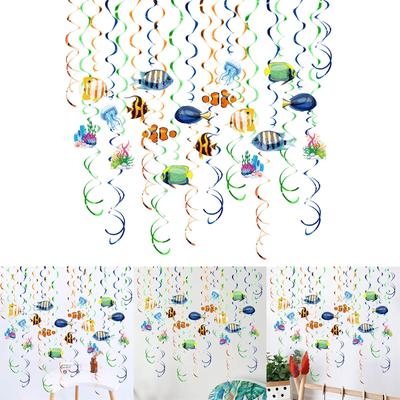 Lebhafte Meereshänger Partydekorationen Spiralförmiger Fischanhänger Hängende Wirbel Elegante Deckenhänger Girlanden Ornament