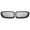 Gloss Black Carbon Fiber Front Grille for BMW 5 Series F10/F11/F18 2010-2017, Double Line Style