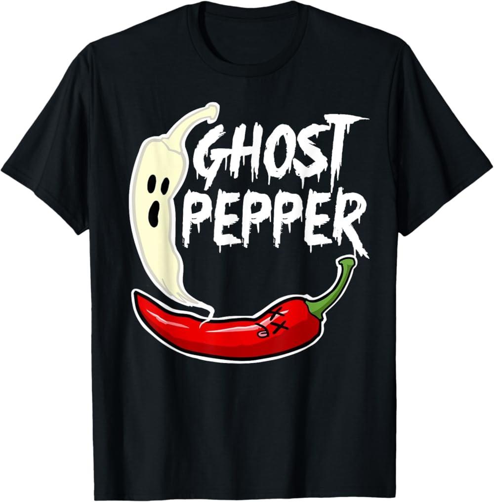 NEW LIMITED Ghost Pepper Funny Spicy Hot Halloween Ghost Pepper T-Shirt