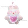 Cute Plush Bunny Doll Ornament Keychain with Squeaky Bib