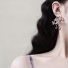 Crystal Rice Bead Tassel Flower Stud Earrings Sweet Girl Heart Earrings Color Dopamine Mori Earrings