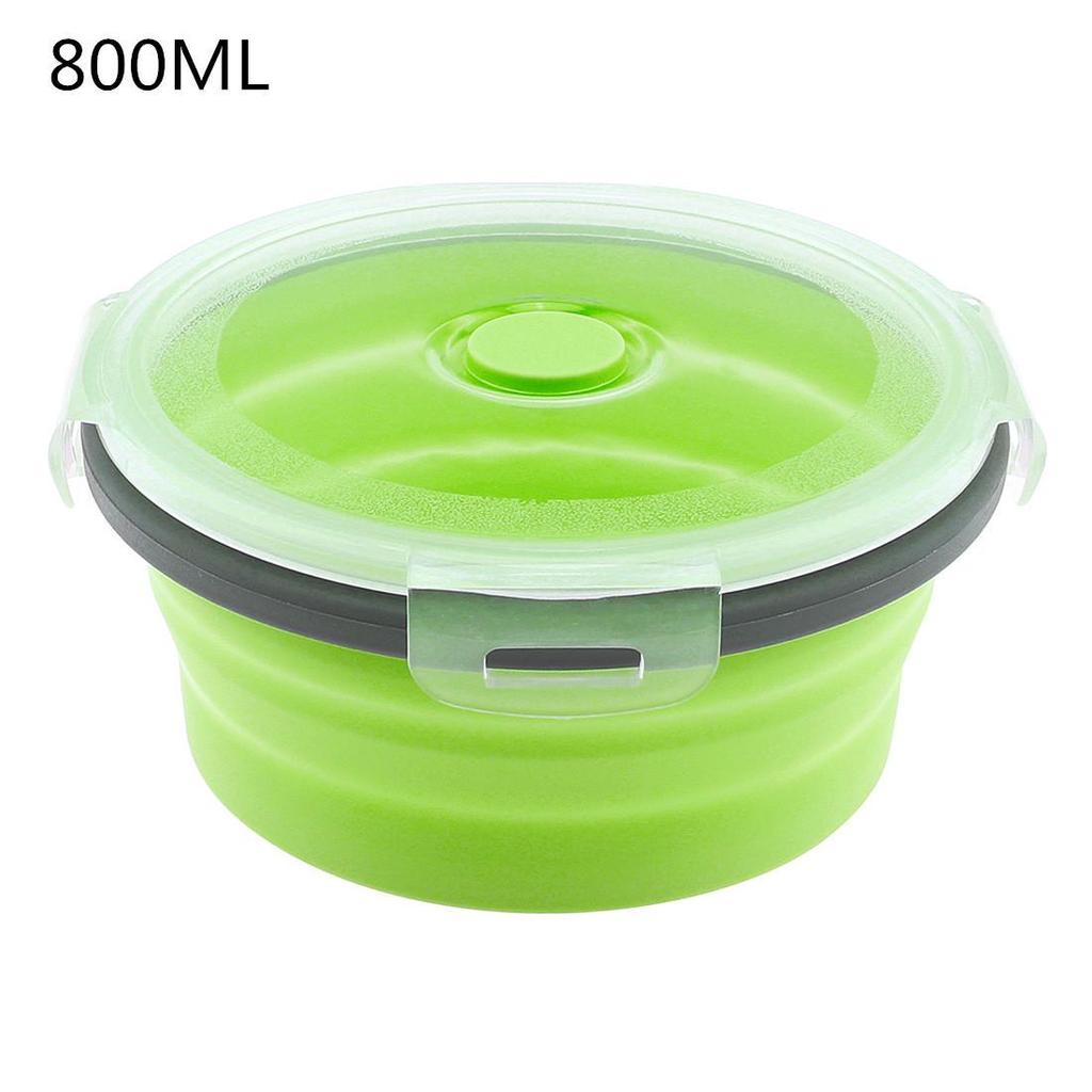 350ML/500ML/800ML/1200ML Přenosný Kruhový Silikonový Skládací Obědový Box Bento Box KTY
