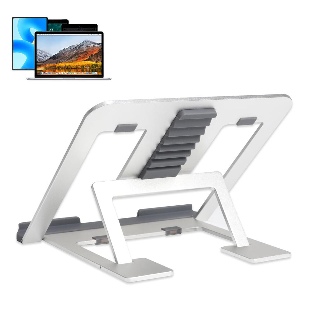 Foldable Laptop PC Tablet Heat Ergonomic Fits Inch and Stand, Stand, Stand, Dissipation, Non-Slip, Design, 9.7-15.6 Laptops, Tablets, E-Readers