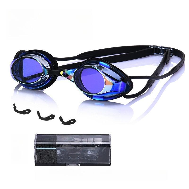 Adult Racing Goggles Swimming Glasses, Waterproof and Anti-fog High Definition Electroplating Training Swimming Goggles