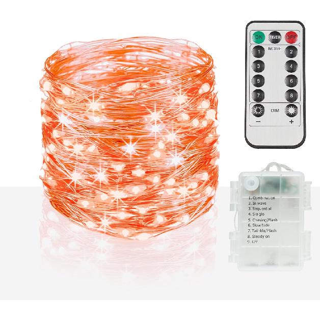 suddus Fairy Lights Battery Operated 33ft 100 LED String Lights Remote