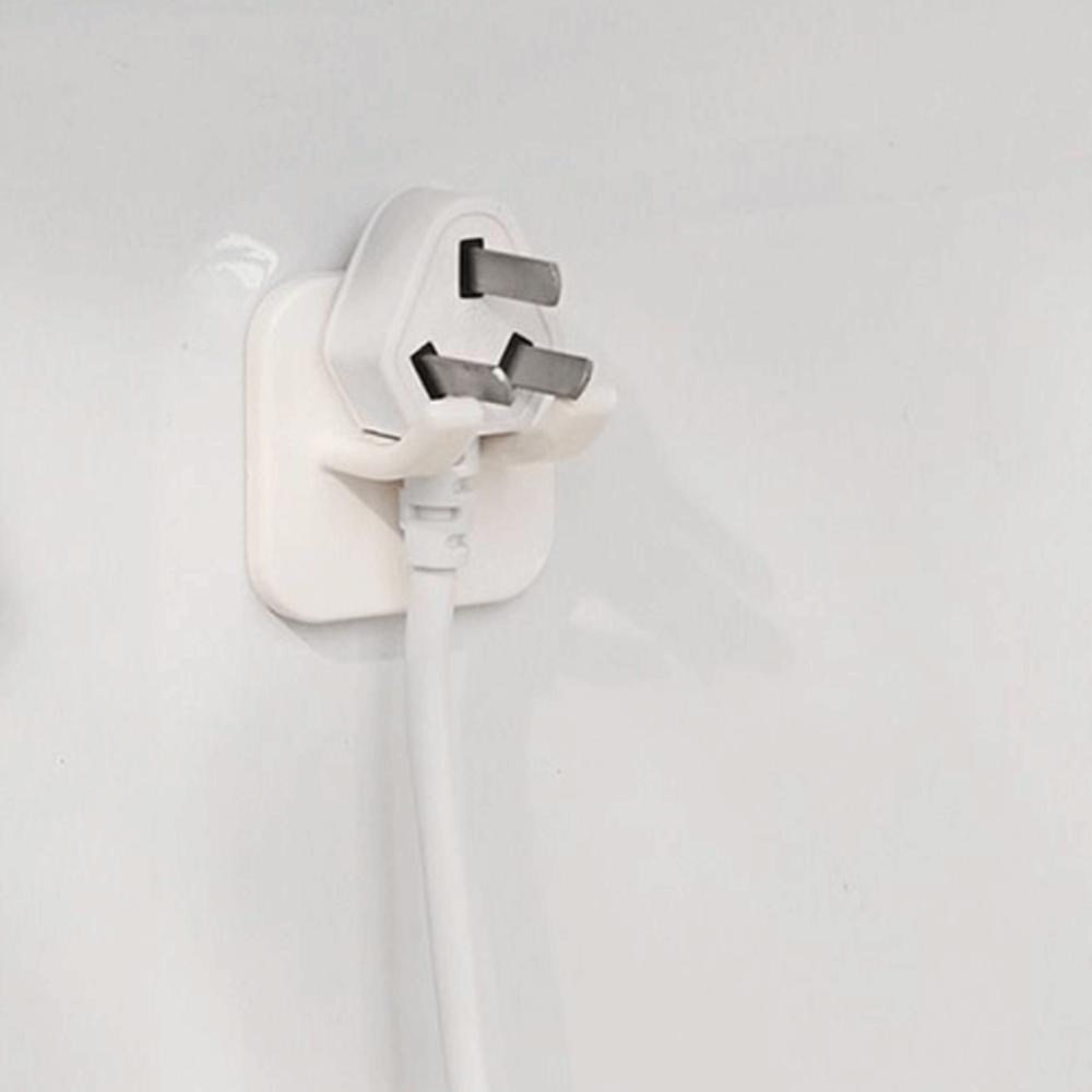 Punch-free Plug Hook Double Hook Power Cord Storage Rack Multifunction Wall Storage Hooks  Kitchen