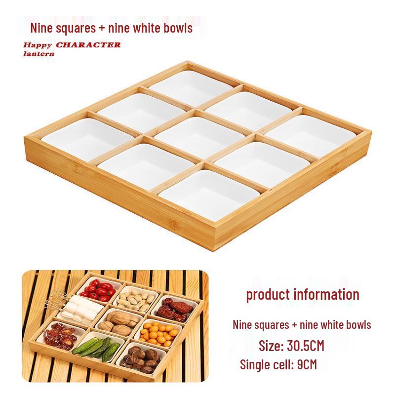 Nine-Compartment Melamine Serving Tray Set