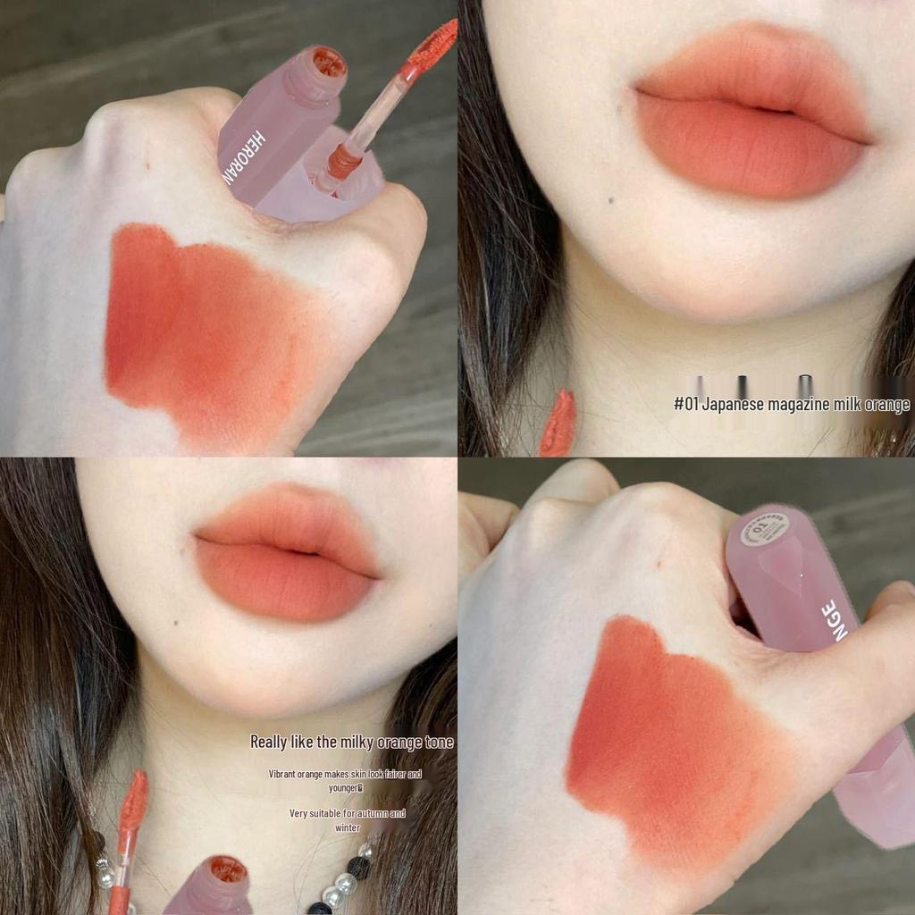 HERORANGE Velvet Matte Lip Glaze – Long-Lasting Nude Lipstick for a Radiant Complexion
