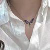 Style Natural Butterfly Drop Oil Necklace With Cross And Wing Design For Ladies
