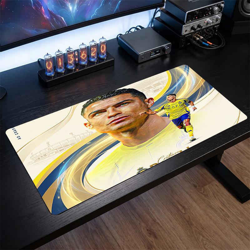 Podkładka pod mysz z herbem Cristiano Ronaldo, Rozszerzona antypoślizgowa gumowa mata na biurko do gier, biura, laptopa, Prezent dla fana