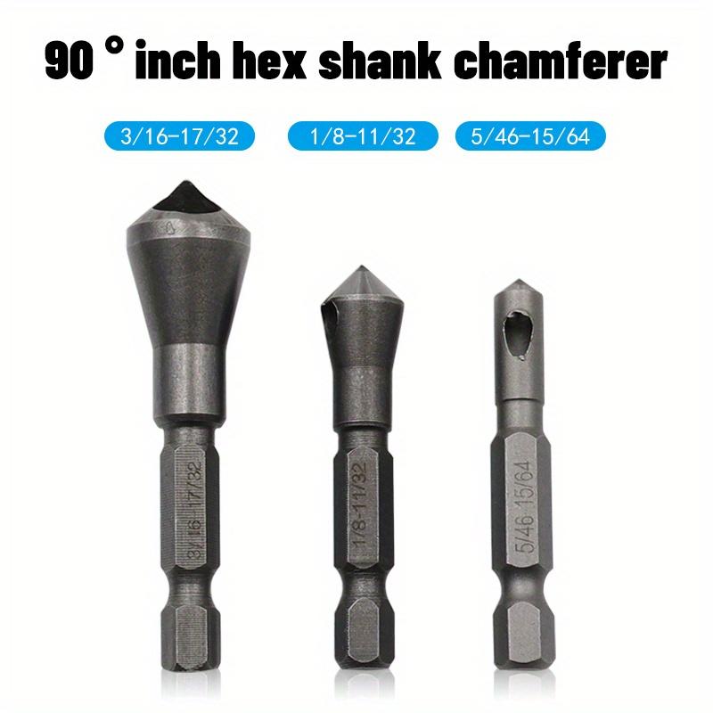 3 Pcs/Set Countersink Deburring Drill Taper Hole Cutter Plastic/Aluminum/Wooden Countersunk Head Chamfering Tools