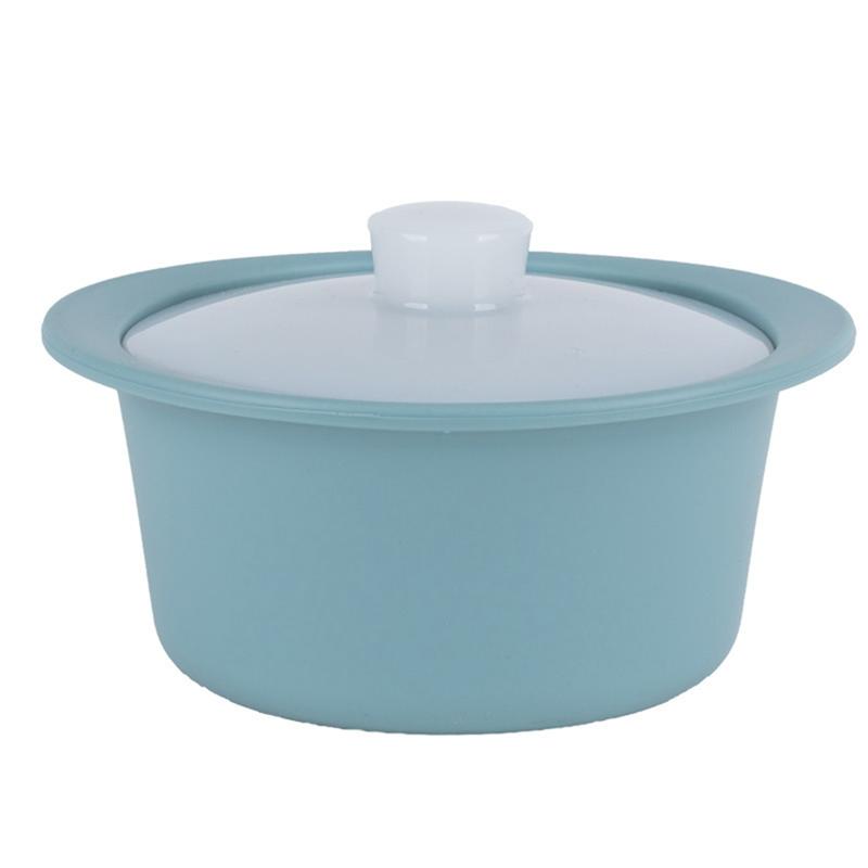 

A95I-Silicone Microwave Cookware Cooker Steamer Grade Steamer Bowl Japanese Donabe Inspired Cooking Pot синій