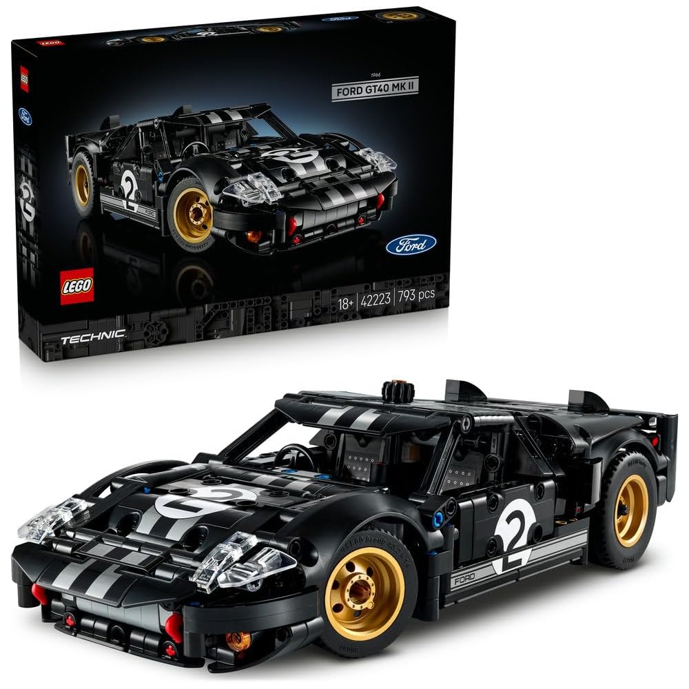 

Lego Technic 1966 Ford GT40 MKII Race Car Toy Building Set for Adults and Kids 42223