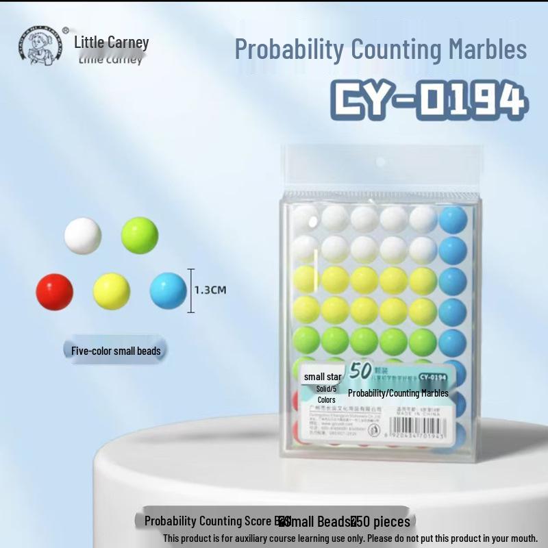 Colored Counting Balls for Primary School Math Probability and Statistics, 2cm Plastic 50 pieces per box