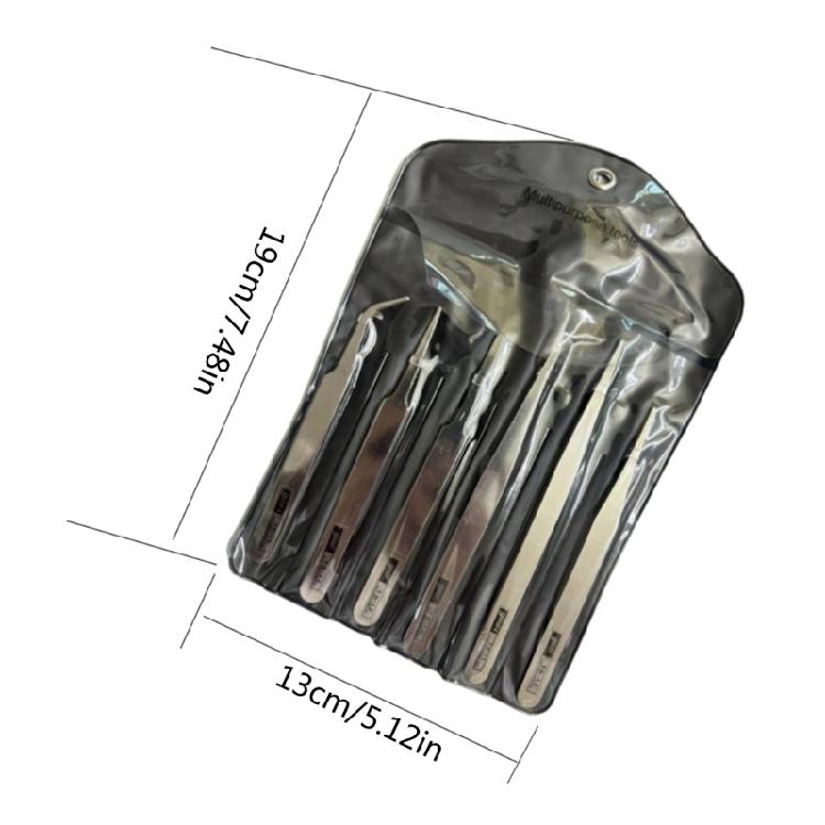 6Piece Stainless Steel Tweezers With Slipproof Grip Designing For Comfortable Use In Various Applications
