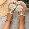 Summer women's flower casual clip toe open toe lightweight beach slippers