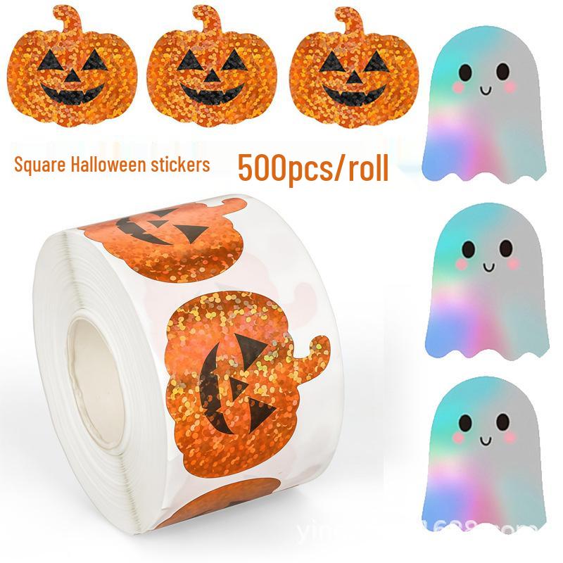 Halloween Party Pumpkin & Ghost Waterproof Stickers - Self-Adhesive Decoration for DIY Journals