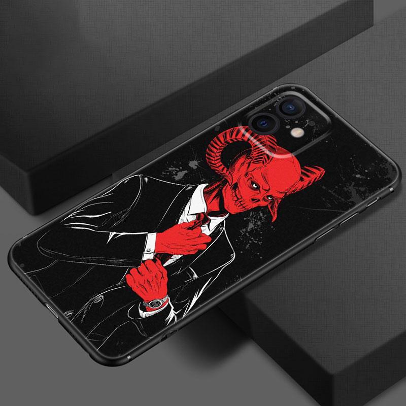 

Чехол для телефона «Сатанинский страшный череп» для Apple iPhone 13 12 Mini 11 Pro XS Max X XR 8 7 6S 6 Plus SE 2020 5S 5, мягкий черный чехол из ТПУ iPhone 5 5S SE