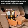 Car Armrest Box Heightening Cushion With Cup Holder Tissue Box Side Storage Pocket For Auto Interior Arm Rest Cover Height Pad