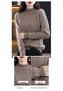 Women's Cashmere Knit Sweater - 2023 Autumn/Winter, Half-High Neck, Slimming Fit, Solid Color Pullover