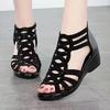 Fashion 2025 New Ladies' Non Slip Wedge Sandals with Zipper, Breathable, All Season Comfortable, Walking and Social Shoes