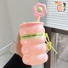 Wensu Cute Pink High Borosilicate Glass Straw Cup