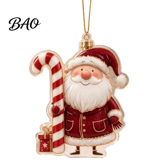 Seasonal Hanging Ornaments for Holidays 2D Flat Acrylic Christmas Ornaments, Decorative Holiday Tree Decorations Lightweight Decor Festivals