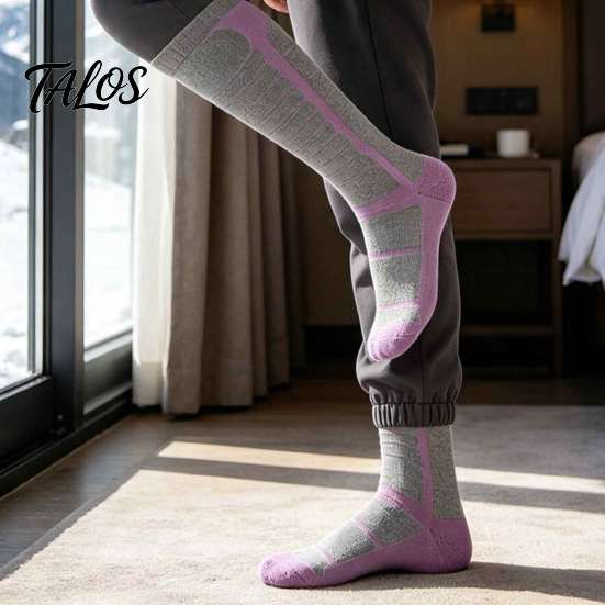 Comfortable Compression Socks for Skiing Unisex Cotton Ski Women Men, Thermal Snowboard Socks, Non Slip Soft Cold Weather Cuff Winter Warm