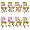 Day and Night - Day and Night Folding Garden Chairs 8 Units Solid Acacia Wood and Cushions