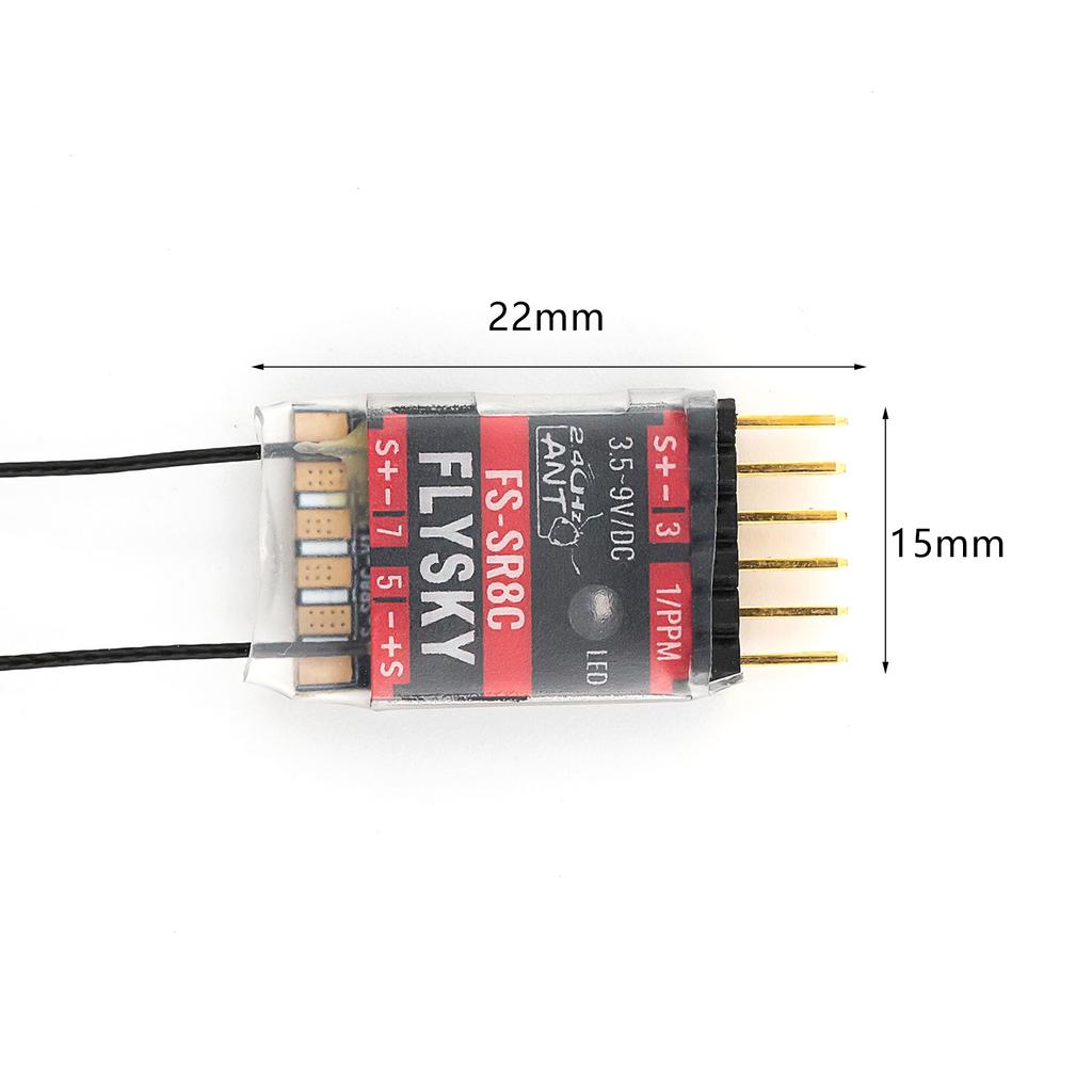 FLYSKY FS-SR8C Receiver 8 Channels 2.4G Receiver with Dual Antenna for Remote Control Fixed Wing