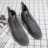 British Style Plus Size Mid-High Suede Men's Boots, Sizes 38-46, Autumn/Winter 2024 Fashion