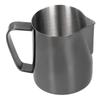Multifunktionell Kaffekopp Mjölkskumningskanna Rostfritt Stål Latte Mugg med HandtagSvart 350ml