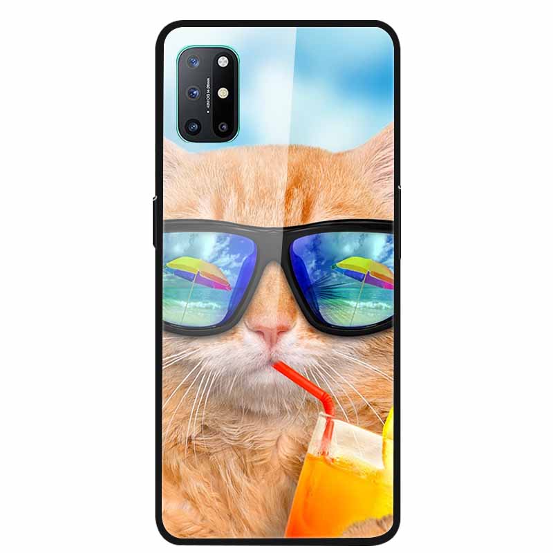 For OnePlus 8T Cases 8 Fashion Tempered Glass Hard Back Covers for Oneplus 8 Phone Cases Soft Bumper Fundas Oneplus8 8 T