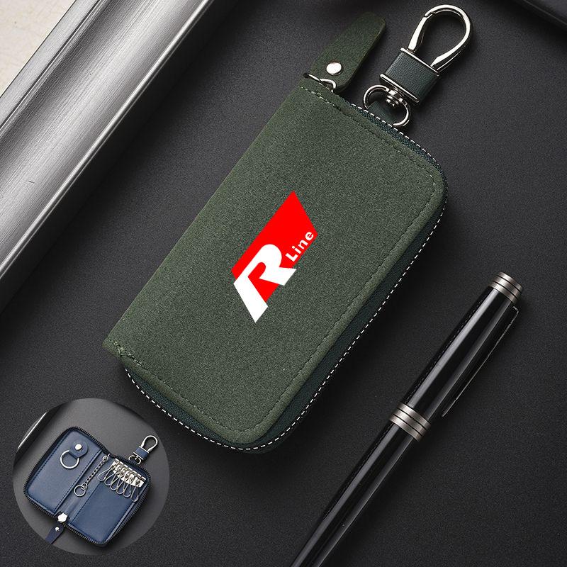 Suede Car Key Storage Bag Portable Card Coin Wallet Keychain For Volkswagen VW Golf Tiguan Jetta Passat Polo Touran GTD Scirocco zr4