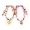 New Personality Trend European and American Simple Fashion Color Silk Scarf Alloy Sunflower Pendant Pull Rope Necklace
