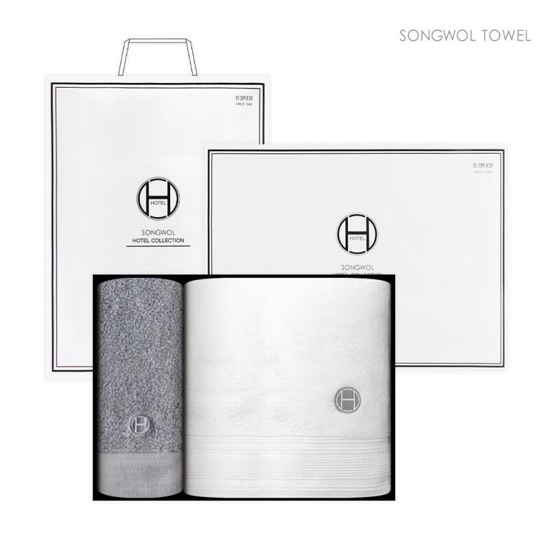 Towel Bath 1P + Washcloth 1P Set [WC99524] gray