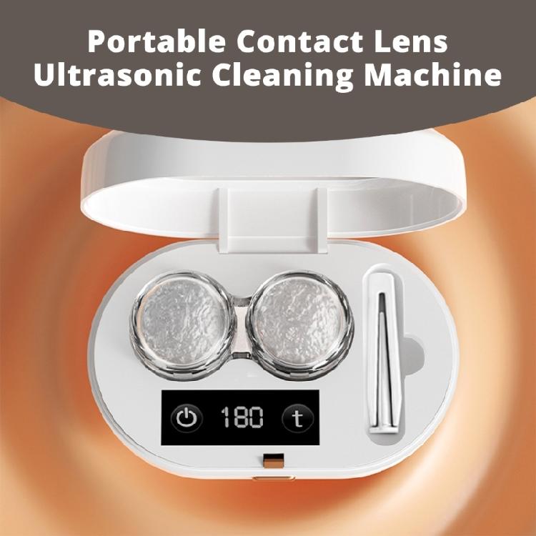 Ultrasonics Contact Lens Cleaning Machine Portable Contact Lens Cleaner with Mirror Tweezer,Contact Lens Care Solution