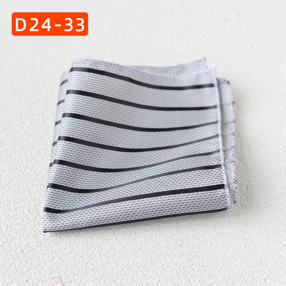 Striped Polyester Silk Pocket Square for Wedding or Business