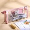 [TG835]Transparent Pencil Case Large Capacity Simple Pen Bag Kawaii Cosmetic Bag School Study Stationery Office Supplies