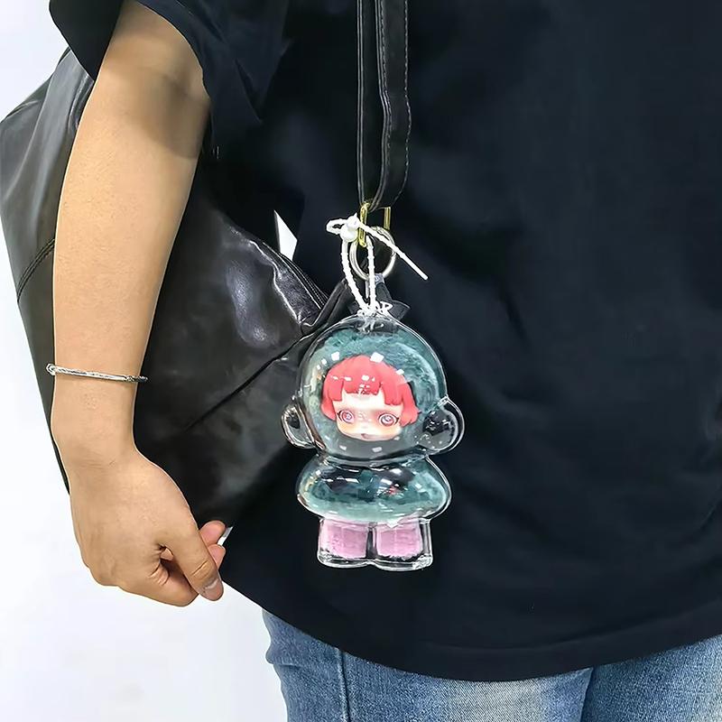 Für Skull Panda 1 Stück Schützende Acryl-Aufbewahrungsbox für Plüschpuppen Displaytasche Keine Puppe Transparent Tragbare Organizer-Box