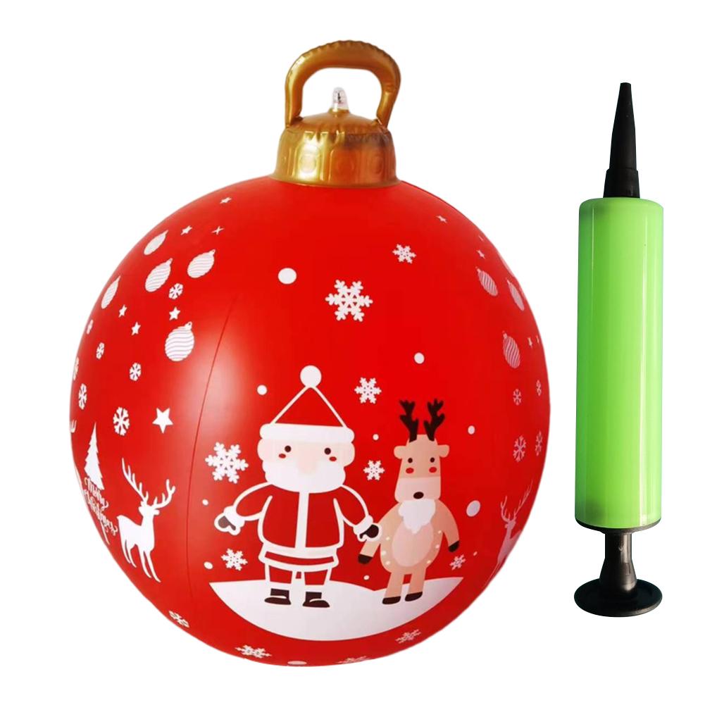 

60 см рождественские надувные украшенные шары рождественские шары уличные елочные украшения атмосфера надувная игрушка с насосом 60CM