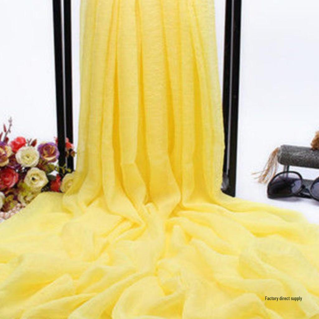 Versatile Big Red Silk Chiffon Scarf: Korean-Style Shawl & Sunscreen Wrap for All Seasons