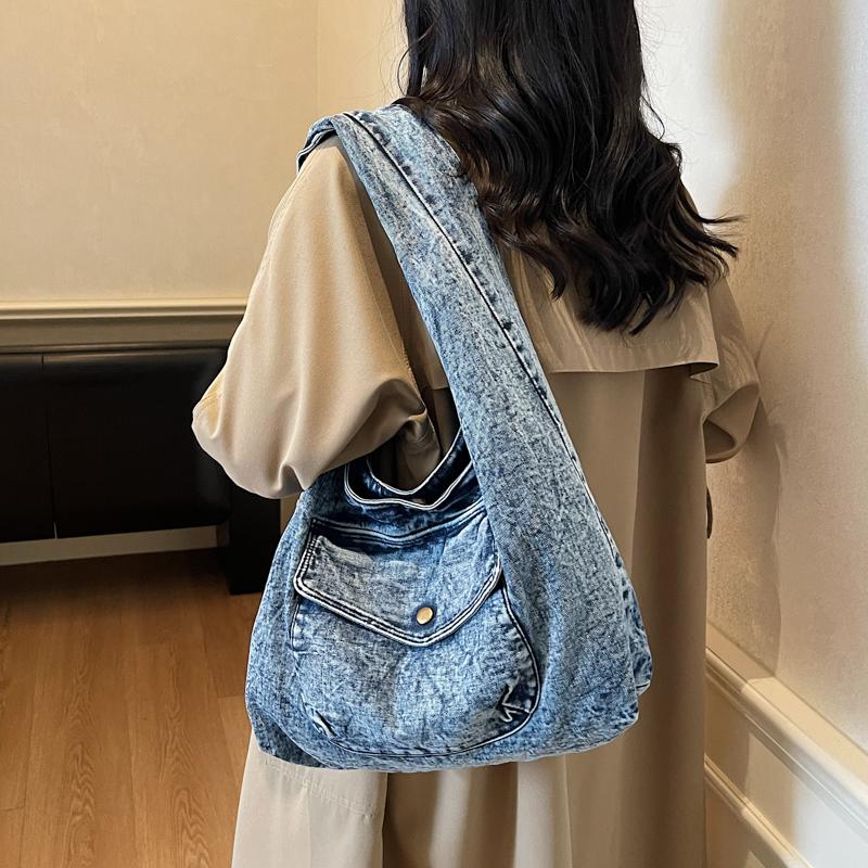 Women's Bag Shoulder Bag Underarm Bag Commuter Denim Bag