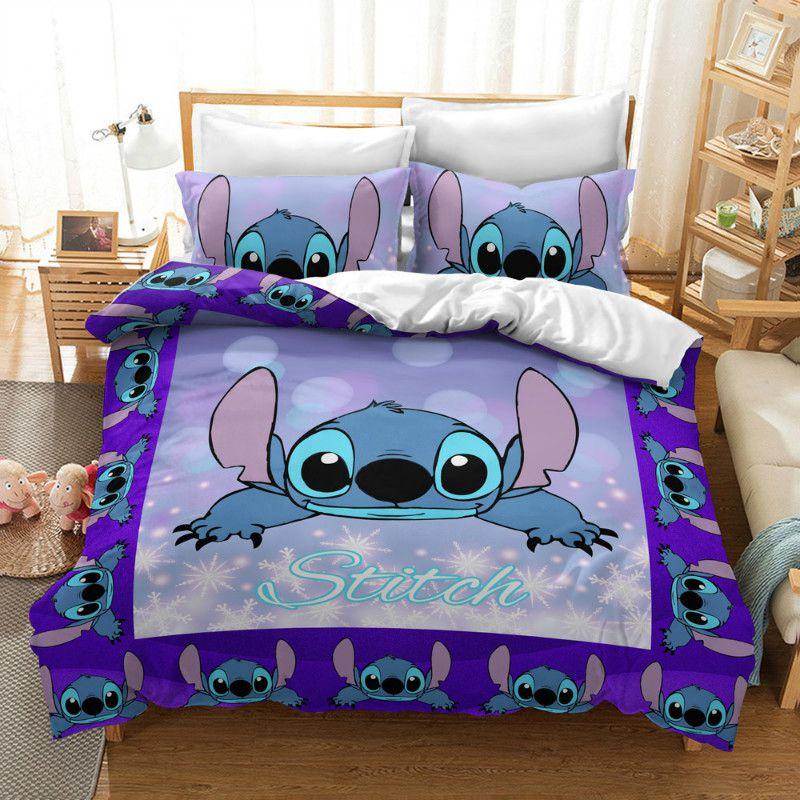 3d Stitch Bedding Set For Kids With Comfortable Duvet Cover And Pillowcase Set