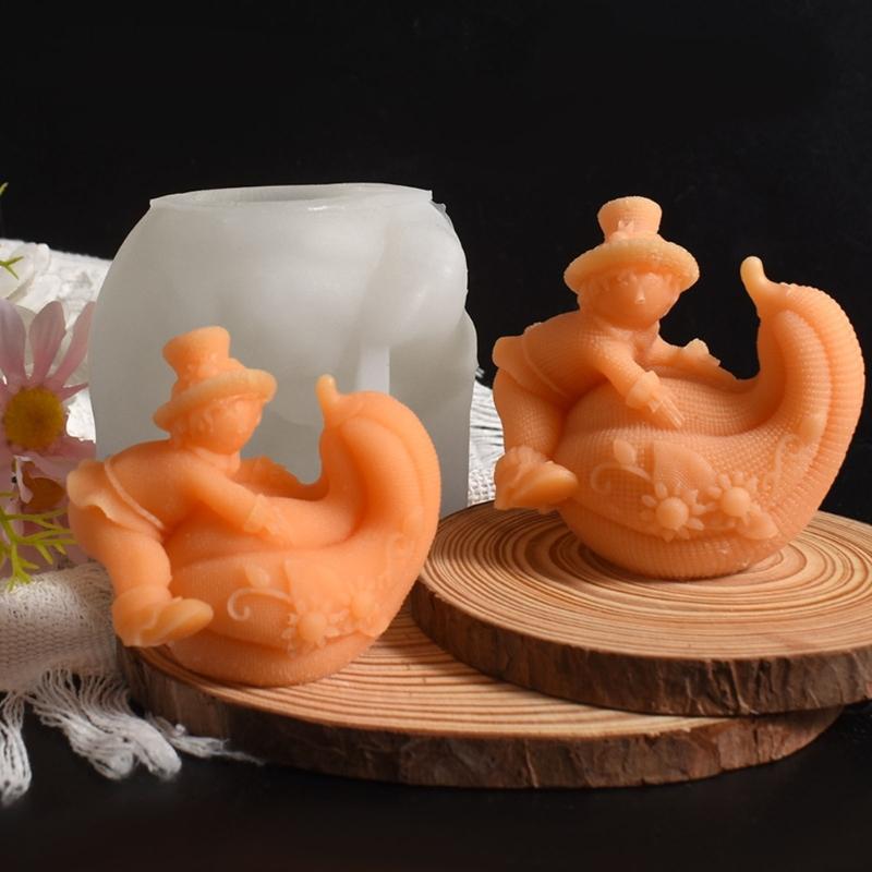 Molde de Vela de Abóbora Palhaço Moldes de Silicone para Halloween Moldes de Enfeites Moldes de Fundição Moldes de Gesso para Decoração de Casa