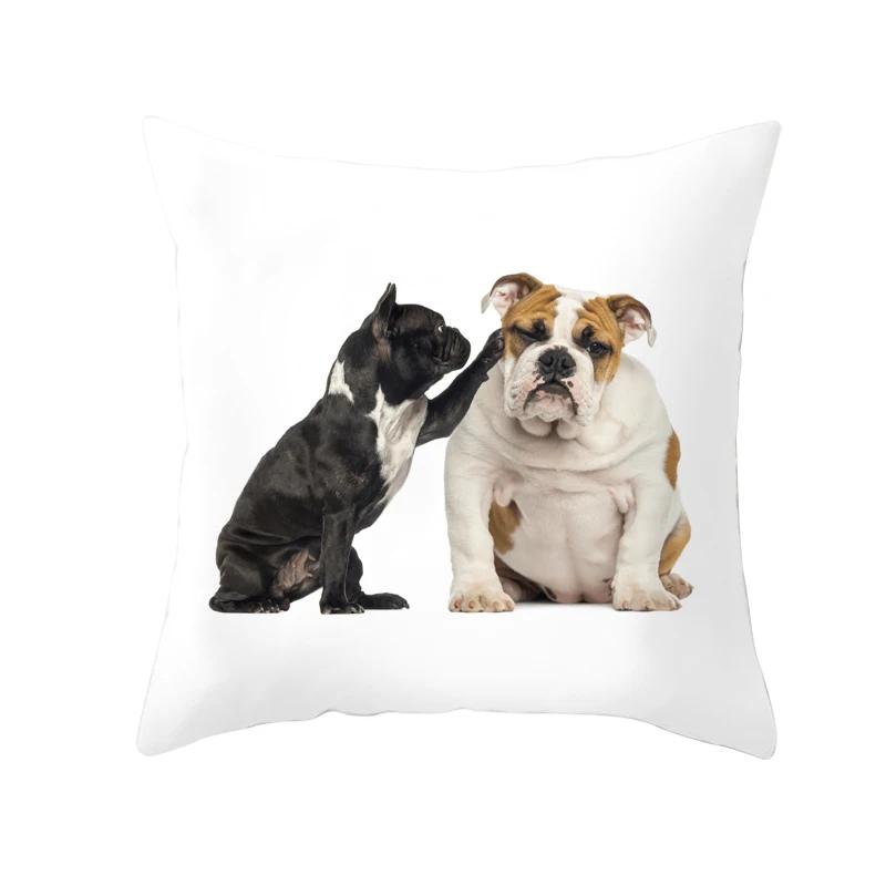 French Bulldog Dog Print Pattern Cushion Cover Home Living Room Sofa Bedroom Decoration Throw Pillow